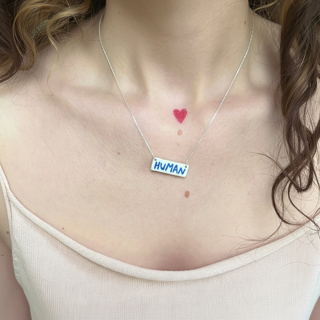 sterling silver human necklace