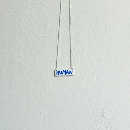 sterling silver human necklace