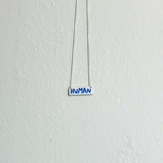sterling silver human necklace