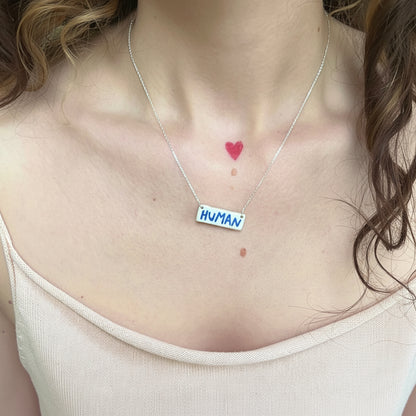 sterling silver human necklace